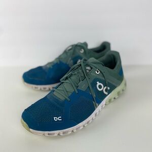 On Running Cloud Men’s Athletic Shoes Green Blue